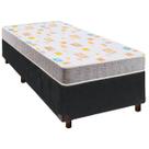 Cama + Box Cinza e Colchão D20 Solteiro Simples
