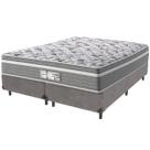Cama Box Cinza e Colchão Evolution Molas Ensacadas Queen Probel