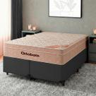 Cama + Box Cinza e Colchão Molas Ensacadas Queen