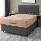Cama + Box Cinza e Colchão Ortobom Molas Ensacadas Casal - Airtech + Cabeceira