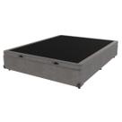 Cama Box Cinza Viúvo com Baú de Madeira KazaMix