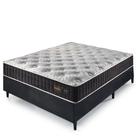 Cama Box Colchão Casal 138x188x67 com Molas Ensacadas Denver Preto
