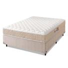 Cama Box Colchão Casal Espuma D33 New Millenium 138x188x57cm Branco / Bege Hellen - Suporta até 120kg por Pessoa