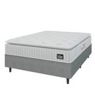 Cama Box Colchão Casal Espuma D45 Lazio Pillow Top 138x188x67cm Branco-Cinza Hellen Suporta até 120kg por Pessoa Cama Box Colchão Casal Espuma D45 Lazio Pillow Top 138x188x67cm Branco-Cinza Hellen Suporta até 120kg por Pessoa