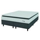 Cama Box Colchão Casal King Molas Ensacadas City Pillow Top 193x203x61cm Cinza / Branco Hellen - Suporta até 110kg por Pessoa