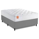 Cama Box Colchão Casal King Molas Ensacadas Real 193x203x65cm Branco / Cinza Inducol - Suporta até 130kg por Pessoa