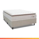 Cama Box Colchão Casal Molas Ensacadas City Pillow Top 138x61cm Branco/Bege Hellen