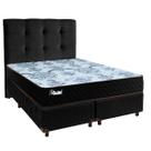 Cama Box + Colchão Casal Molas Ensacadas Life Gold Paropas + Cabeceira Estofada