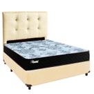 Cama Box + Colchão Casal Molas Ensacadas Life Gold Paropas + Cabeceira Estofada