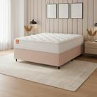 Cama Box Colchão Casal Molas Ensacadas Real 138x188x65cm Branco / Bege Inducol - Suporta até 130kg por Pessoa