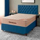 Cama Box + Colchão Casal Ortobom Molas Ensacadas Airtech + Cabeceira Estofada