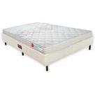 Cama box colchão casal ortopédico espuma d33 orthocrin cristal d33 + box fit bege 138x188x53 tecido antiácaro dupla face conforto firme