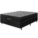 Cama Box + Colchão Casal Santa Cruz Preto Molas Ensacadas Euro Pillow 138x188x72cm