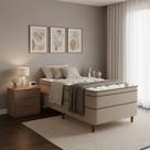 Cama Box + Colchão Castor Solteiro Innovation One Face Tecnopedic 88x188x54cm