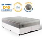Cama Box + Colchão Queen Strong D45 One Face 158x198x59cm Branco - Suporta até 150kg por pessoa