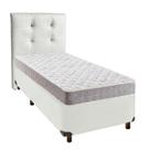 Cama Box + Colchão Solteiro D33 D33 Inducol + Cabeceira Estofada