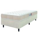 Cama Box Colchão Solteiro Espuma D33 New Millenium 88x188x57cm Branco / Bege Hellen - Suporta até 120kg por Pessoa