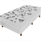 Cama Box + Colchão Solteiro Florencia Branco Espuma D28 Liso 88x188x51cm