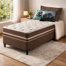 Cama Box + Colchão Solteiro King Classic Molas Ensacadas 96x203x61cm