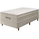 Cama Box + Colchão Solteiro King Santa Cruz Bege Molas Ensacadas Euro Pillow 96x203x72cm