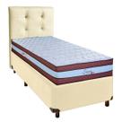 Cama Box + Colchão Solteiro Molas Ensacadas Legaccy Paropas + Cabeceira Estofada
