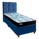 Cama Box + Colchão Solteiro Molas Ensacadas Life Gold Paropas + Cabeceira Estofada
