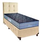 Cama Box + Colchão Solteiro Molas Ensacadas Petrus Paropas + Cabeceira Estofada