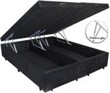 Cama Box Com Baú Bipartido Queen size Suede Preto (Blindado) Cama Box Com Baú Bipartido Queen size Suede Preto (Blindado)