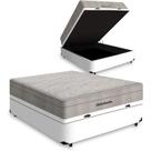 Cama Box Com Bau Branco Colchão Ortobom De Molas Ensacadas Airtech Springpocket