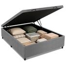 Cama Box com Baú Casal 1,38m com 41cm de Altura Prince Suede Cinza Cama Box com Baú Casal 1,38m com 41cm de Altura Prince Suede Cinza