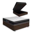 Cama Box Com Baú Casal + Colchão De Espuma D33 - Castor - Black White Double Face 138cm