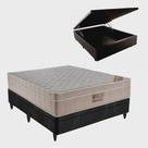 Cama Box com Baú Casal + Colchão de molas ensacadas Airtech SpringPocket Ortobom 138x188