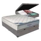 Cama + Box Com Baú Casal E Colchão Freedom Ortobom D33 Cor:cinza. - Design Robusto