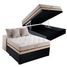 Cama Box Com Baú Casal Preto + Colchão De Molas Ensacadas - Anjos - Classic 22x188x138cm