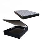 Cama Box Com Baú Casal Sintético + Colchão De Espuma D33 - Ortobom - ISO 100 138cm - Preto Cama Box Com Baú Casal Sintético + Colchão De Espuma D33 - Ortobom - ISO 100 138cm - Preto