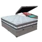 Cama Box com Baú Cinza e Colchão Casal Black Grafit Anjos Cama Box com Baú Cinza e Colchão Casal Black Grafit Anjos