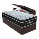 Cama+ Box Com Bau Ortobom Colchão Solteiro Com Molas Ensacadas Cor:marrom