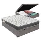 Cama Box Com Baú Ortobom Iso100 Bege D33 Cor:cinza