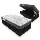 Cama Box Com Baú Preto - Solteiro + Colchão De Espuma D33 - Ortobom - Iso 100 - 60x88x188