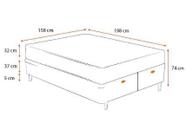 Cama Box Com Baú Queen Bipartido Tecido Sintético Marrom com Colchão De Molas Ensacadas - Probel - Evolution 158cm