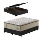 Cama Box com Baú Queen Preta + Colchão de Molas Prolastic - Probel - Guarda-Costas Max 158x198x82cm