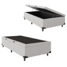 Cama Box Com Baú Solteiro 0,88m com 41cm de Altura Prince Branco