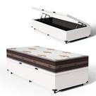 Cama Box com Baú Solteiro + Colchão de molas - Anjos - Classic Superlastic 88cm
