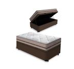 Cama Box com Baú Solteiro Colchão Molas Ensacadas DAngelis Classic 88x188x64cm