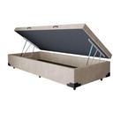 Cama Box com Baú Solteiro Extremo Reforçado Suede Bege com Abertura Pneumática Homequeen Cama Box com Baú Solteiro Extremo Reforçado Suede Bege com Abertura Pneumática Homequeen