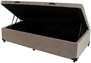 Cama Box Com Baú Solteiro Suede Bege Cama Box Com Baú Solteiro Suede Bege