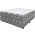 Cama Box com Colchão Casal Molas Ensacadas Pillow Top Premium Sleep Cinza 138x188cm BF Colchões