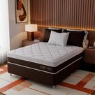 Cama Box com Colchão Casal Sigma Flow (23x138x188) Marrom e Branco