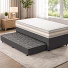 Cama Box com Colchão de Espuma D33 Double Face Territory Hellen + Auxiliar de Espuma Unique Solteiro 88cm Cama Box com Colchão de Espuma D33 Double Face Territory Hellen + Auxiliar de Espuma Unique Solteiro 88cm