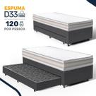 Cama Box com Colchão de Espuma D33 Double Face Territory Hellen + Auxiliar de Molas Unique Solteiro 88cm